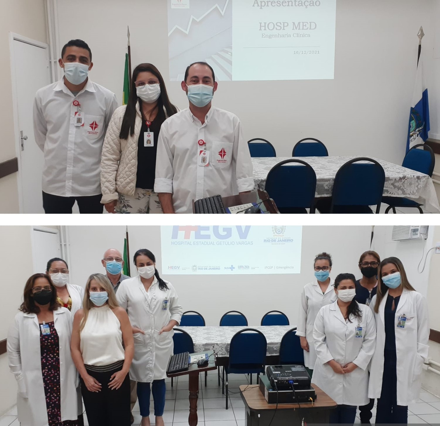 Equipe do Serviço de Engenharia Clínica e da Emergência Adulto fazem apresentação no “Boa tarde, Diretor!”