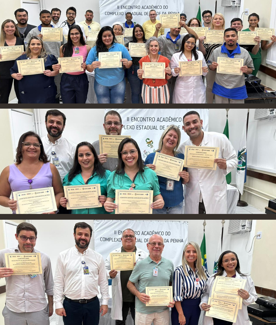 Homenagem aos colaboradores, setores e equipes do HEGV e UPA Penha mais elogiados na ouvidoria